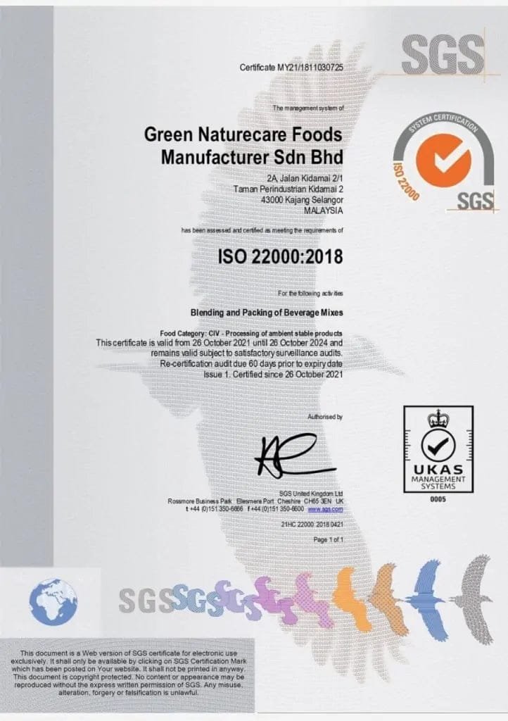 Certificat d'incorporation de la société