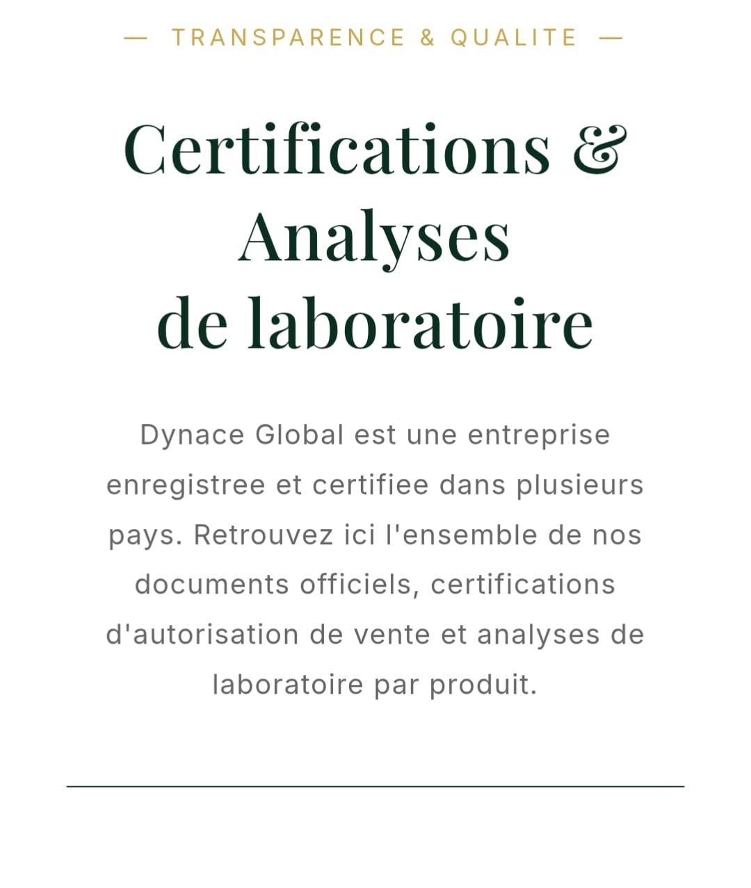 Présentation certifications et analyses